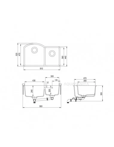 Akmens masės plautuvė AQUASANITA ARCA SQA220