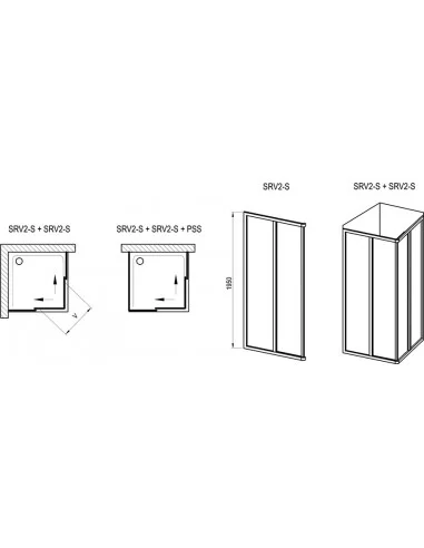 Dušo kabina Supernova SRV2-S 75-100 cm, RAVAK