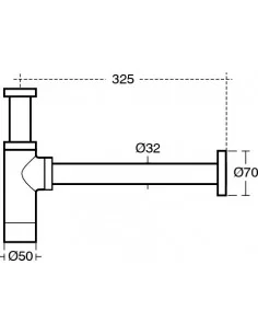 Dekoratyvinis praustuvo sifonas G1 1/4, chromas, Ideal Standard