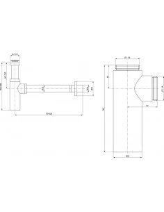 Dekoratyvinis praustuvo sifonas G1 1/4, chromas, Ideal Standard