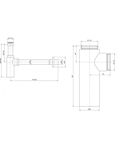 Dekoratyvinis praustuvo sifonas G1 1/4, chromas, Ideal Standard