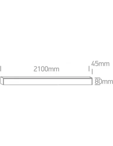 40020/B Juodas prodilis kvadratiniam bėgeliui 210cm, ONE LIGHT