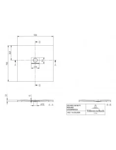 Dušo padėklas Squaro Infinity 900 x 900 mm, baltos sp., Villeroy&Boch