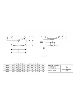 Praustuvas dubuo Loop & Friends 620x420 mm, Villeroy & Boch