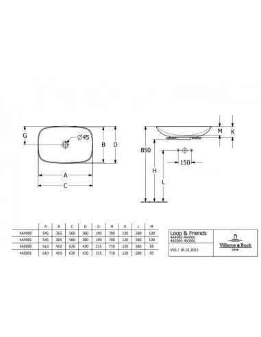 Praustuvas dubuo Loop & Friends 620x420 mm, Villeroy & Boch