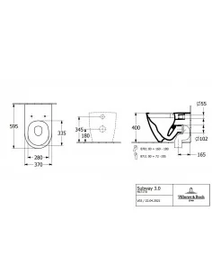 Unitazas pastatomas Subway 3.0, rimless, su Ceramic Plus danga, Villeroy & Boch