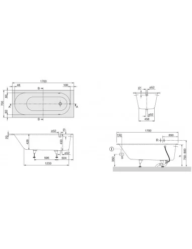 Vonia Oberon 1700x700 mm, Villeroy&Boch