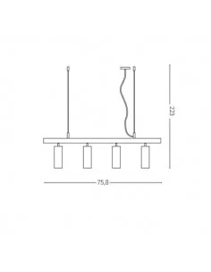 Pakabinamas šviestuvas dynamite sp4 ottone satinato, Ideal lux