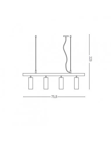 Pakabinamas šviestuvas dynamite sp4 ottone satinato, Ideal lux