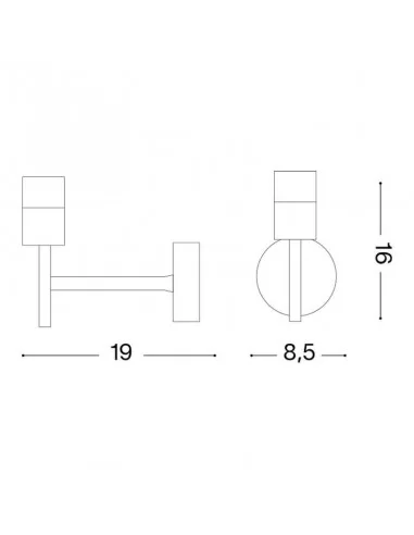 Sieninio šviestuvo korpusas set up map1 brass, Ideal lux