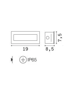 Įleidžiamas šviestuvas indio recessed 8w 3000k, Ideal lux