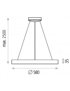 Pakabinamas LED šviestuvas grace d58 4000k dali/push black, ACB design