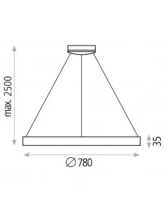 Pakabinamas LED šviestuvas grace d78 4000k triac white, ACB design