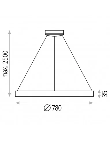 Pakabinamas LED šviestuvas grace d78 4000k triac white, ACB design