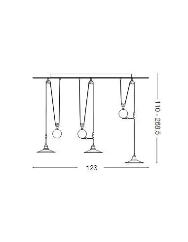 Pakabinamas šviestuvas up and down 3, Ideal lux