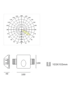 Įleidžiamas Led Šviestuvas Dot Wall, Light plan