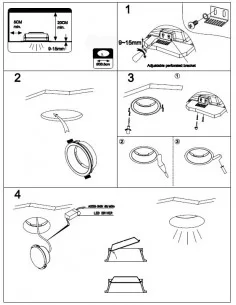 Berėmis Led Šviestuvas Round Wave L, Light plan