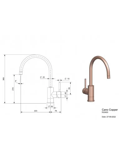 Maišytuvas plautuvės Cano Copper, vario sp., REGINOX