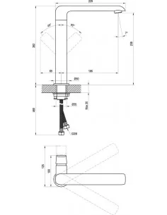 Plautuvės maišytuvas Flat 261 mm, RAVAK