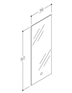 Veidrodis MINI 36x90, KAME