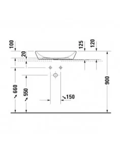 Praustuvas D-Neo 60x40, baltas, DURAVIT