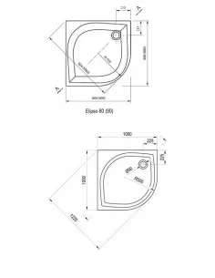 Dušo padėklas Elipso 90, RAVAK