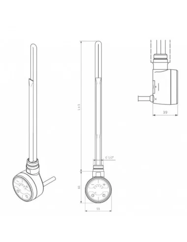 Elektrinis rankšluosčių džiovintuvas VIVO MOA 910x500 mm, Terma