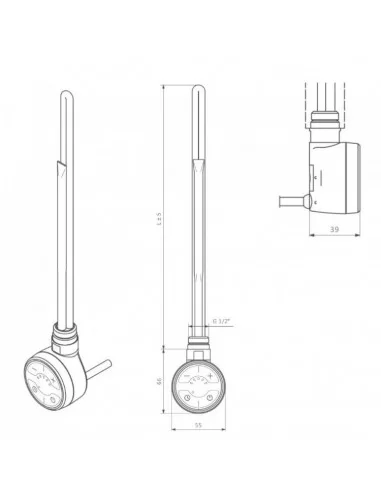 Elektrinis rankšluosčių džiovintuvas VIVO TWIST 910x500 mm, Terma