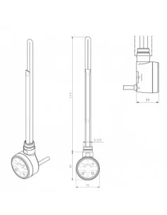 Elektrinis rankšluosčių džiovintuvas VIVO MOA 910x500 mm, juodas, Terma