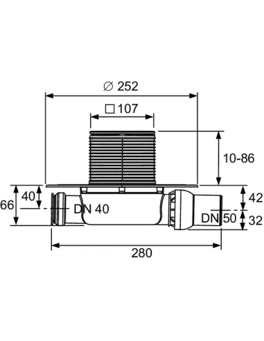 TECEdrainpoint S 112 „Sauso“ tipo trapo komplektas, horizontalus, ypač plokščias, su „seal system“ universaliu flanšu