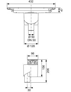 TECEdrainprofile sifonas, vertikalus, DN 50