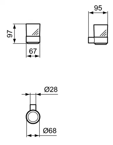 Laikiklis su stikline,mat. aukso sp., IDEAL STANDARD T4505A2