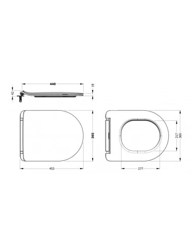 Pakabinamas unitazas VOKHA su SoftClose dangčiu, Bien MDKA052N1VP0W5000 + ARSU11W5W5HB0