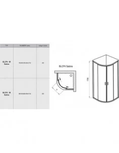 Žema dušo kabina Blix BLCP4 Sabina, RAVAK