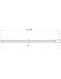 W SET-Uni T connection prie Walk-In Double Wall, Blizgus, RAVAK