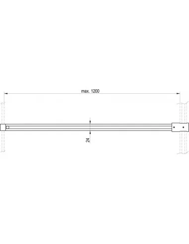 W SET-Uni T connection prie Walk-In Double Wall, Blizgus, RAVAK