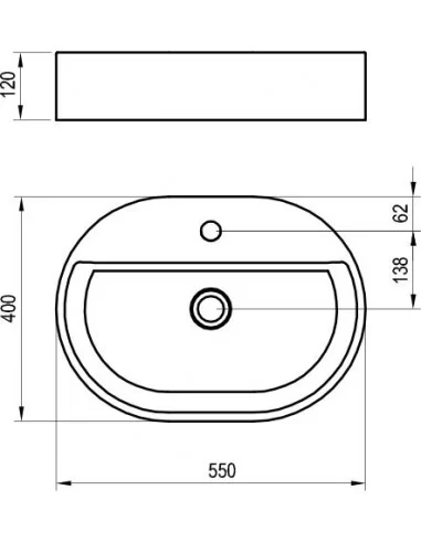 Keraminis praustuvas Ceramic Slim Shelf O, Balta, RAVAK