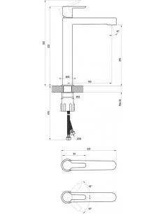 Aukštas praustuvo maišytuvas Puri 320 mm, Blizgus chromas, RAVAK