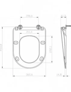 Unitazo dangtis – sėdynė Uni Chrome Flat, Juoda, RAVAK