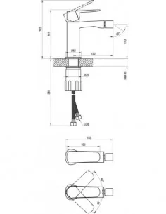 BIDĖ MAIŠYTUVAS LIFE 160 MM, SU DUGNO VOŽTUVO, Blizgus chromas, RAVAK