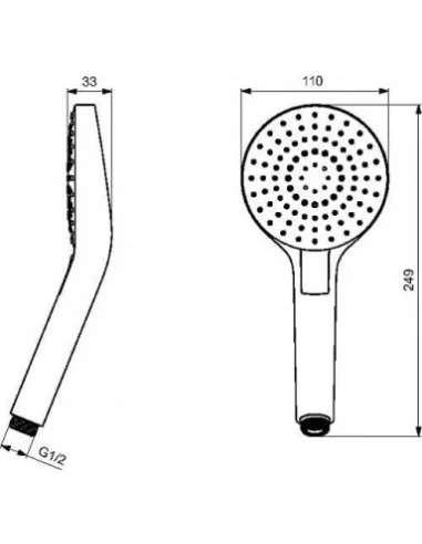 Termostatinis dušo maišytuvas Ceratherm T50 su dušo komplektu, Ideal Standard