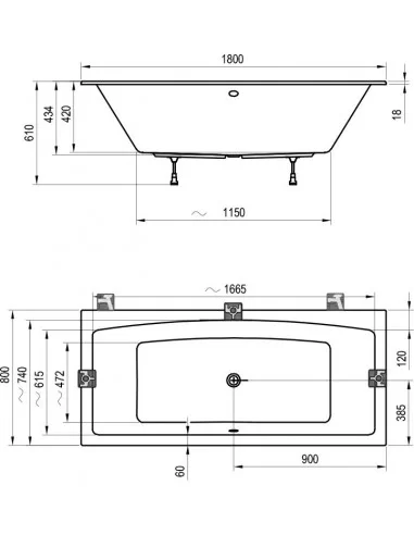 Vonia Formy 02 Slim 180x80, RAVAK