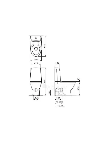 Pastatomas unitazas Pro Nordic LCC Rimless, Laufen