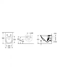 Unitazas pakabinamas Subway 3.0 TwistFlush su CeramicPlus danga ir SoftClose dangčiu, Villeroy&Boch