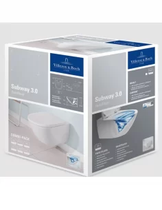 Unitazas pakabinamas Subway 3.0 TwistFlush su CeramicPlus danga ir SoftClose dangčiu, Villeroy&Boch