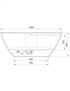 Vonia akmens masės PERLA GRAPHITE 160x75, PAA