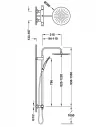 Termostatinė dušo sistema OVER-WALL, TRES