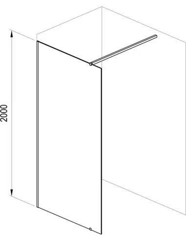 Dušo kabina Walk-in Wall (be Wset rinkinio) 60-160cm, RAVAK