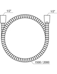 Dušo žarna metalinė su apsauginiu sluoksniu 150/200cm, RAVAK