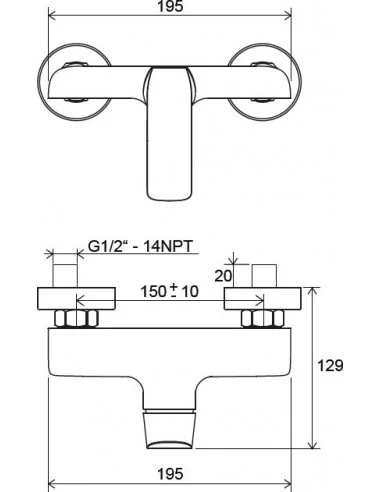 Dušo maišytuvas Flat, 150 mm, RAVAK